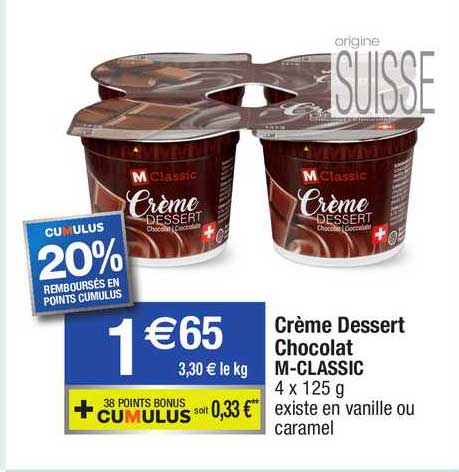 crème dessert chocolat m-classic
