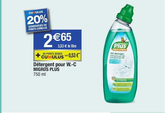 détergent pour w.-c migros plus