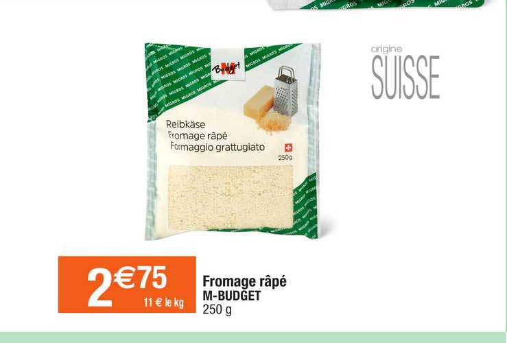 fromage râpé m-budget