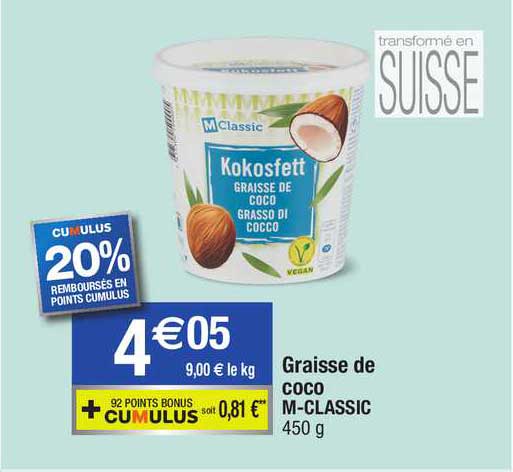 graisse de coco m-classic
