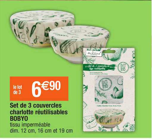 Set De 3 Couvercles Charolotte Réutilisables Bobyo