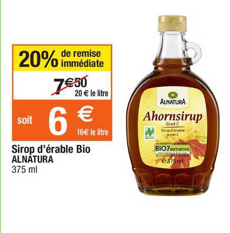 sirop d'érable bio alnatura