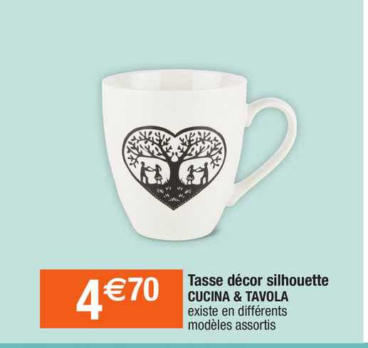 tasse décor silhouette cucina & tavola