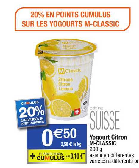 yogourt citron m-classic