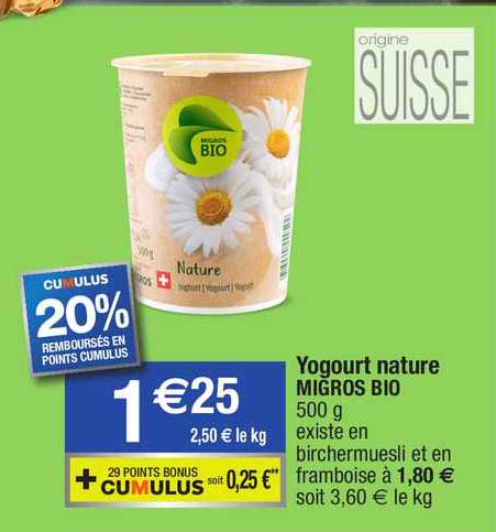 yogourt nature migros bio