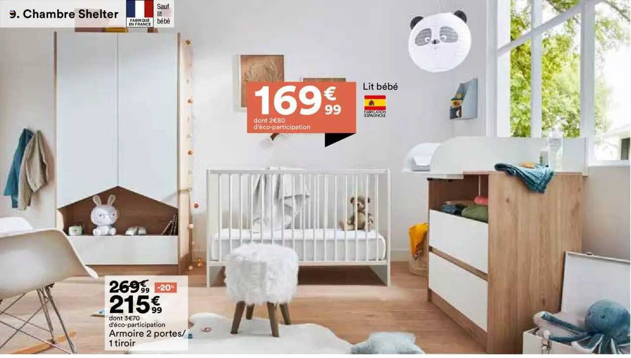 armoire 2 portes-1 tiroir, lit bébé
