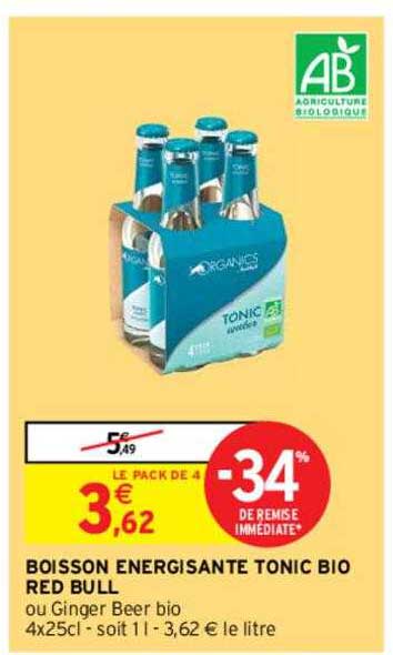 boisson énergisante tonic bio red bull