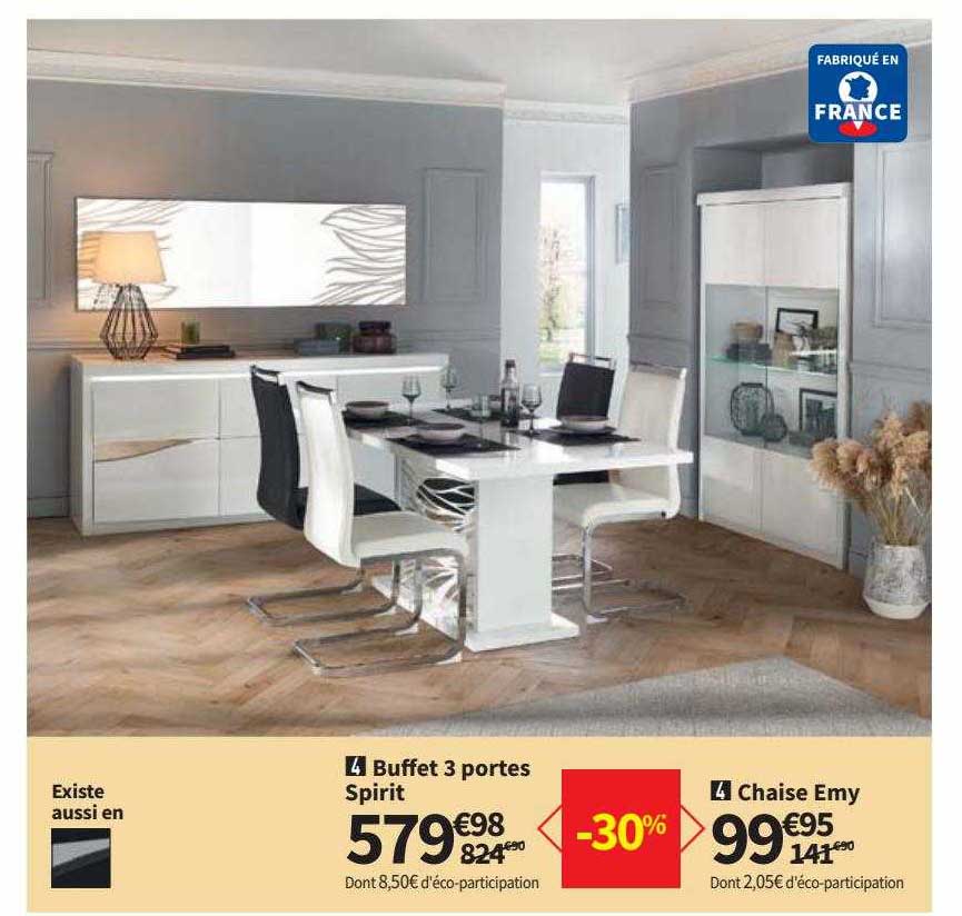 buffet 3 portes spirit, chaise emy