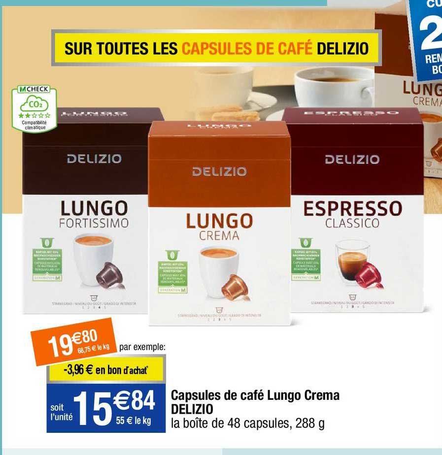 capsules de café lungo crema delizio