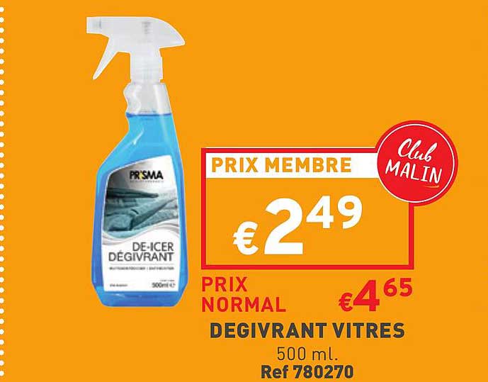 dégivrant vitres prisma