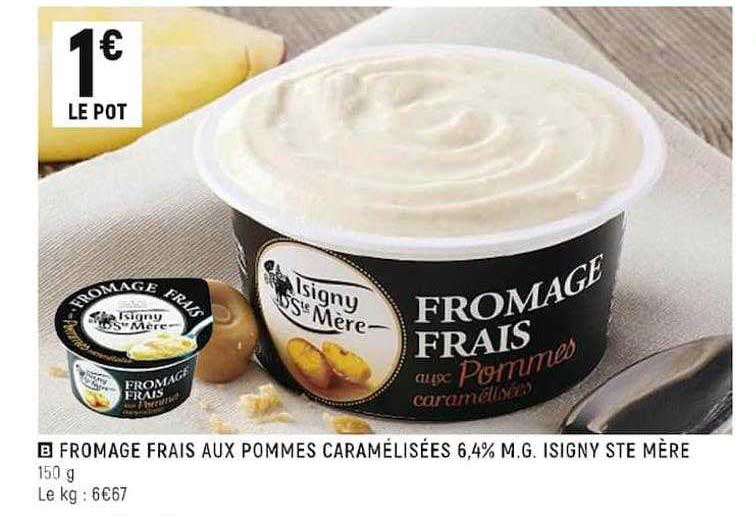 fromage frais aux pommes caramélisées 6,4% m.g. isigny ste mère