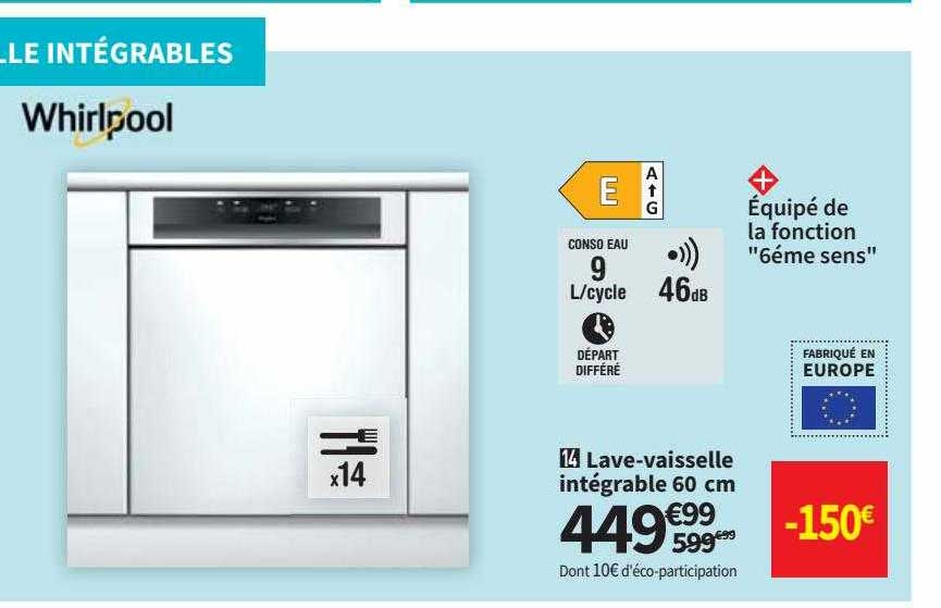 lave-vaisselle intégrable 60 cm whirlpool
