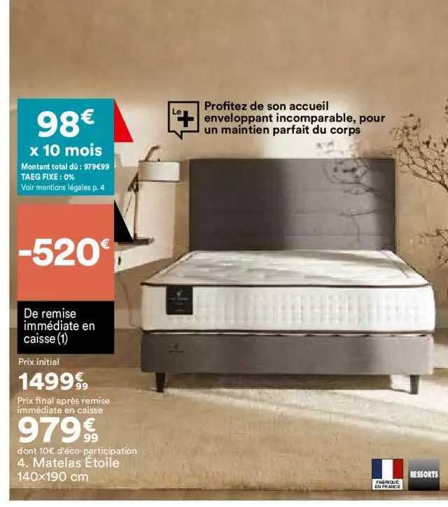 matelas étoile 140x190 cm