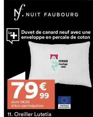 oreiller lutetia nuit faubourg