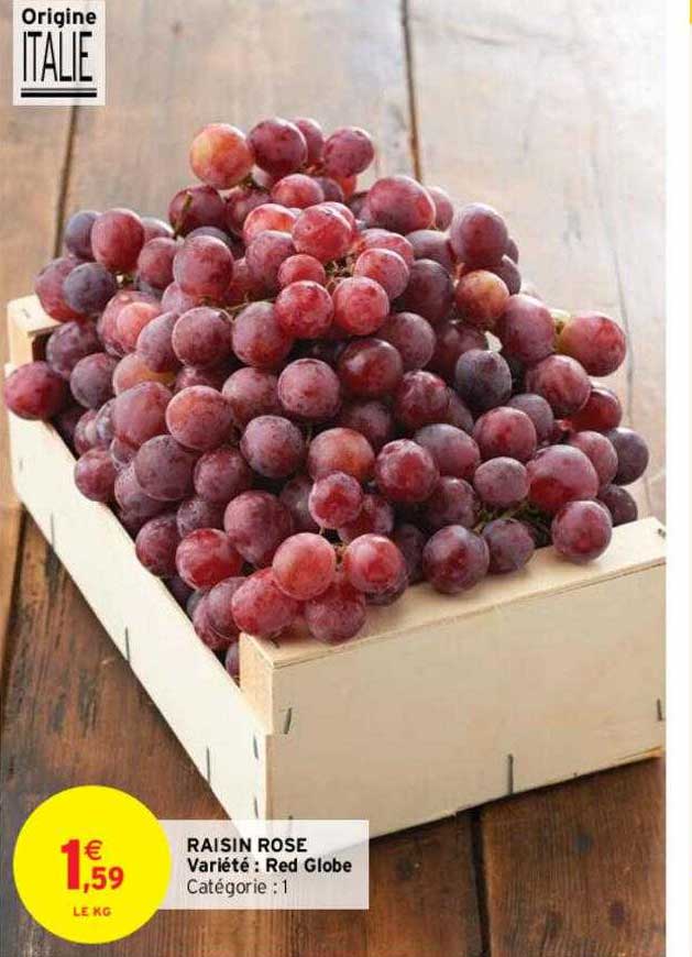 raisin rose variété : red globe