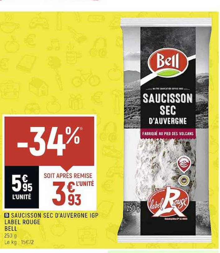 Saucisson Sec D'auvergne Igp Label Rouge