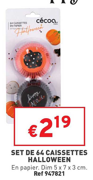set de 64 caissettes halloween