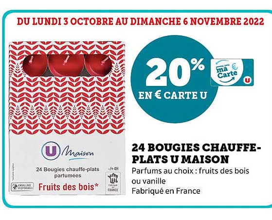 24 bougies chauffe-plats u maison