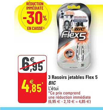 3 Rasoirs Jetables Flex 5 Bic