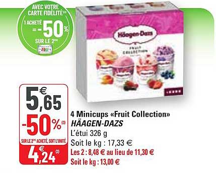4 minicups «fruit collection» häagen-dazs