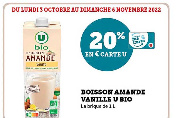 Boisson Amande Vanille U Bio