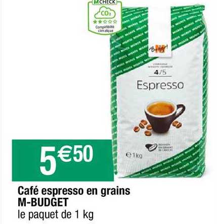 café espresso en grains m-budget