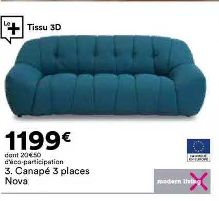 canapé 3 places nova modern living