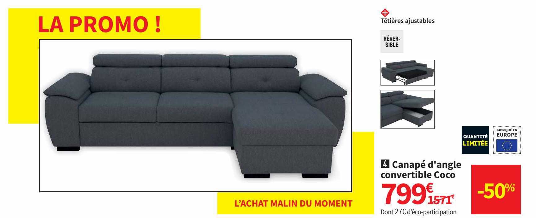 Canapé D'angle Convertible Coco