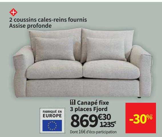 Canapé Fixe 3 Places Fjord