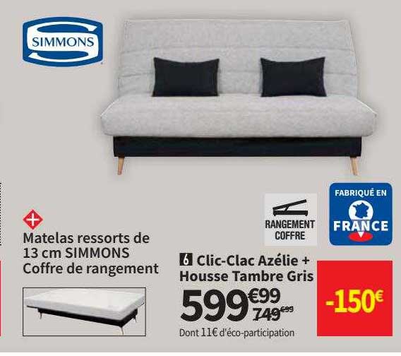 clic-clac azélie + housse tambre gris simmons