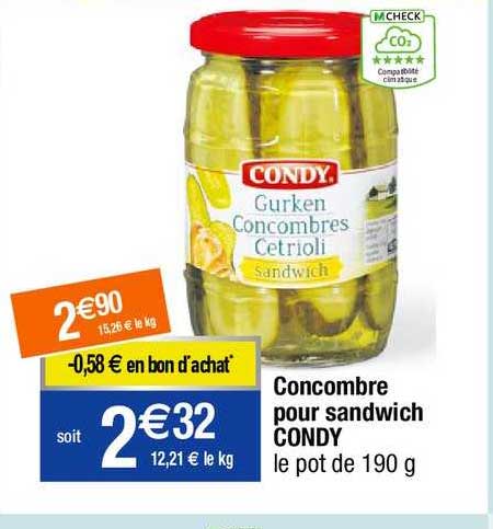 concombre pour sandwich condy
