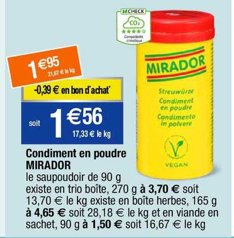 condiment en poudre mirador