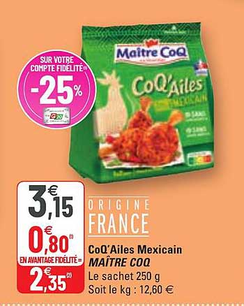 coq'ailes mexicain maître coq