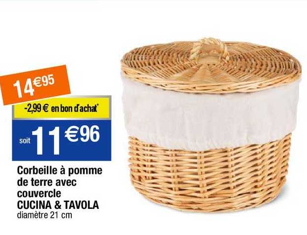 corbeille à pomme de terre avec couvercle cucina & tavola