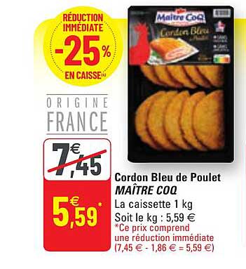 cordon bleu de poulet maître coq