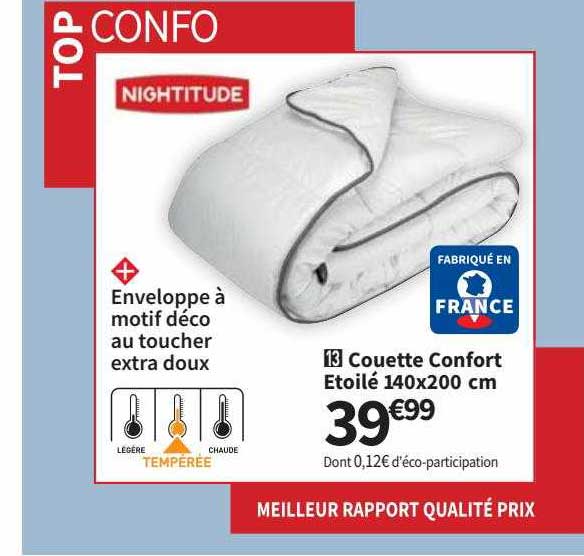 couette confort étoilé 140x200 cm nightitude