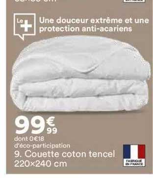 couette coton tencel 220x240 cm