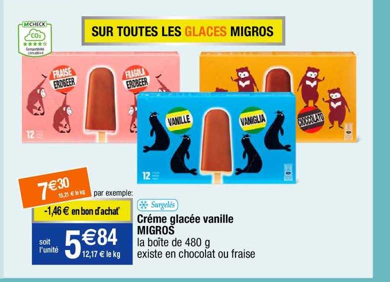 crème glacée vanille migros