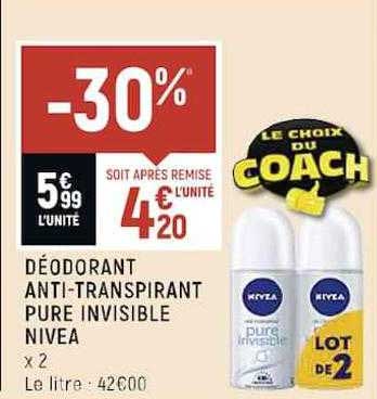 déodorant anti-transpirant pure invisible nivea