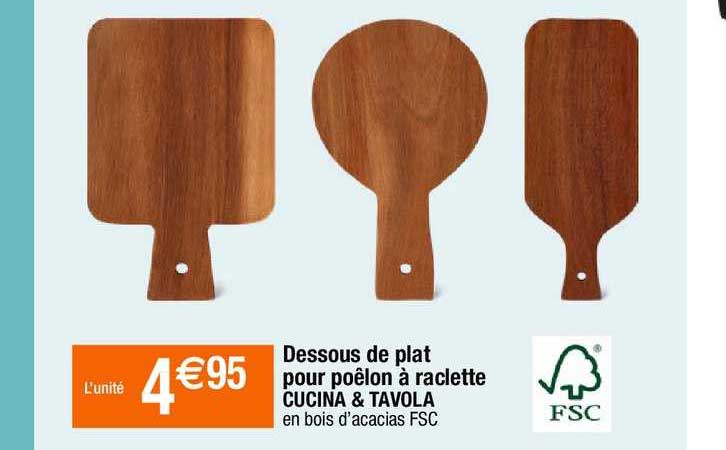 dessous de plat pour poêlon à raclette cucina & tavola