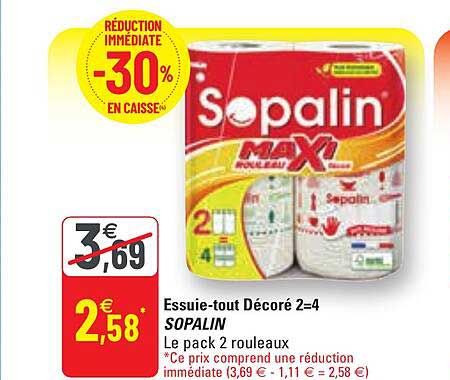 essuie-tout décora 2=4 sopalin