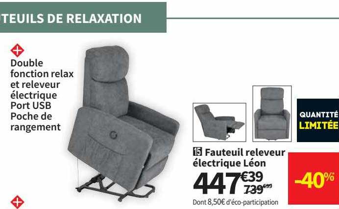 fauteuil releveur électrique léon