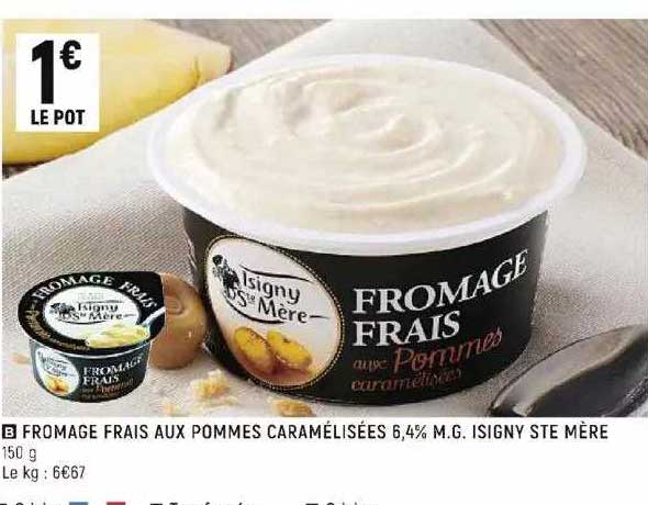 fromage frais aux pommes caramélisées 6,4% m.g. isigny ste mère