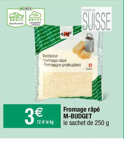fromage râpé m-budget
