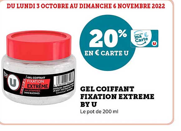 gel coiffant fixation extrême by u