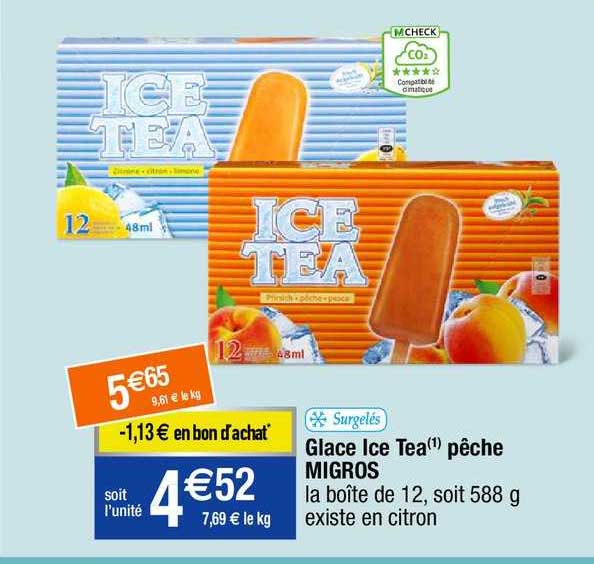 glace ice tea pêche migros