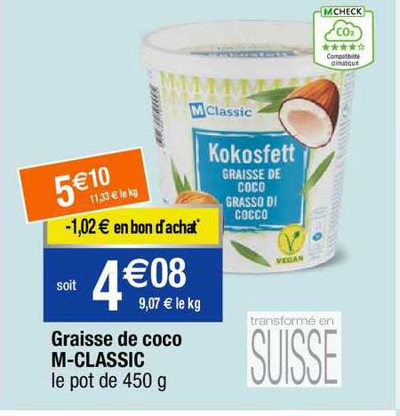 graisse de coco m-classic