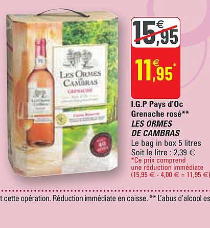 i.g.p. pays d'oc grenache rosé les ormes de cambras