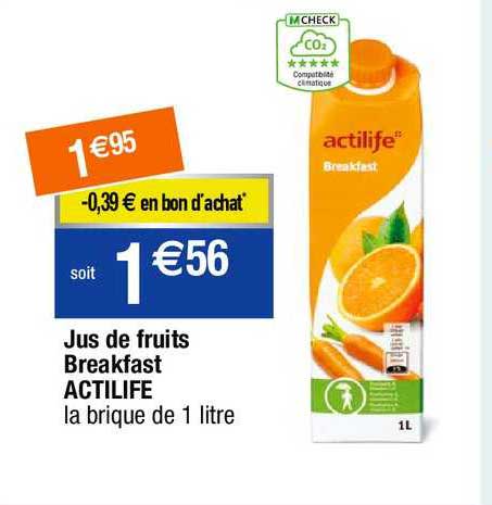 jus de fruits breakfast actilife