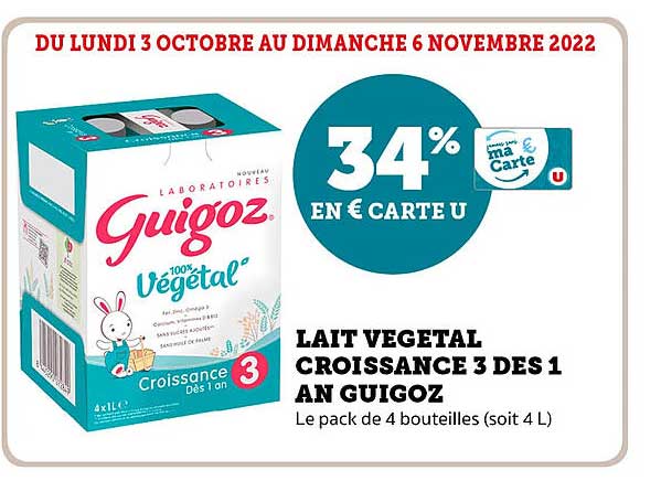 lait végétal croissance 3 dès 1 ans guigoz